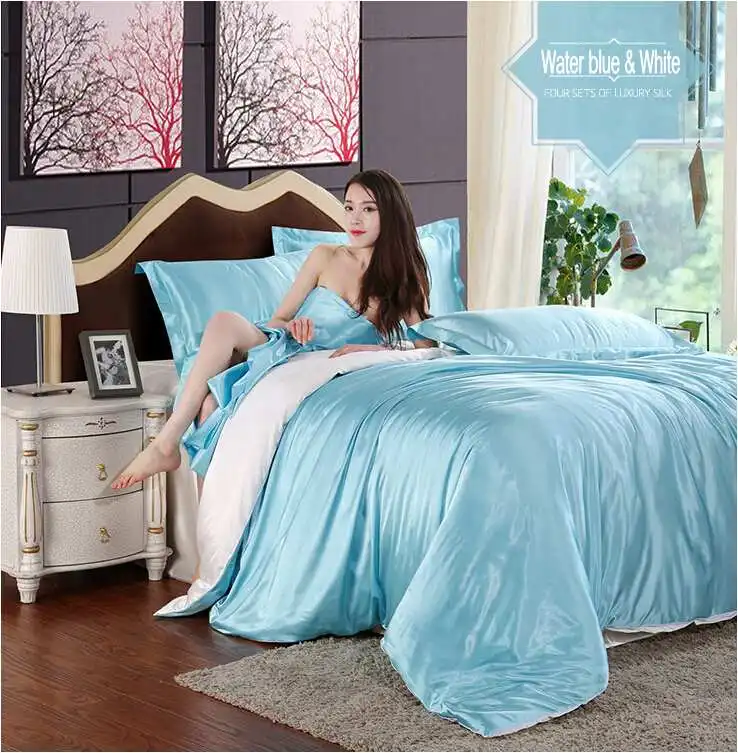 Solid Color Duvet Cover set Queen King Size 3/4pcs Satin Bed Set Soft Bed sheet Pillowcases Princess Bedding Set Home Textile
Solid Color Duvet Cover set Queen King Size 3/4pcs Satin Bed Set Soft Bed sheet Pillowcases Princess Bedding Set Home Textile