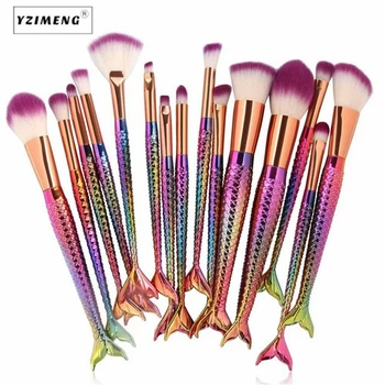 6-15PCS Mermaid Makeup Brushes Set Professional Foundation Powder Eyeshadow Eyebrow Contour Concealer Blush Brushes Makeup Tools 
6-15PCS Mermaid Makeup Brushes Set Professional Foundation Powder Eyeshadow Eyebrow Contour Concealer Blush Brushes Makeup Tools