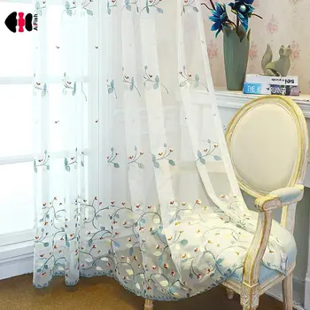 Pastoral Modern Floral Embroidered Curtains for Bedroom Countryside Delicate Sheer Window Treatment Drapes JS42C
Pastoral Modern Floral Embroidered Curtains for Bedroom Countryside Delicate Sheer Window Treatment Drapes JS42C