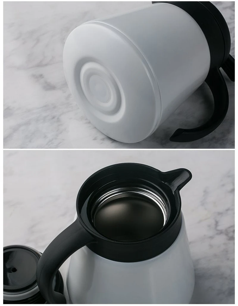 800ml Thermos Bottles Office Coffee Hot Vacuum Flasks Stainless Steel Thermal Insulation Pot European Style Water Jug White 800ml Thermos Bottles Office Coffee Hot Vacuum Flasks Stainless Steel Thermal Insulation Pot European Style Water Jug White