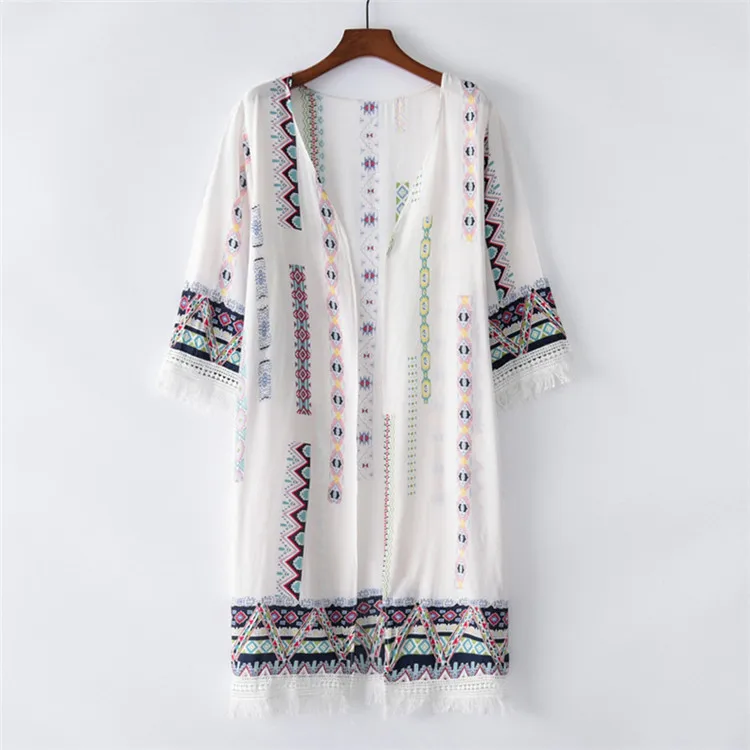 Bohemian Style 2019 Summer P Long Cardigan Kimono Tops Casual Boho Hippie Embroidery Tassel Ladies Shirts Women Tops
Bohemian Style 2019 Summer P Long Cardigan Kimono Tops Casual Boho Hippie Embroidery Tassel Ladies Shirts Women Tops