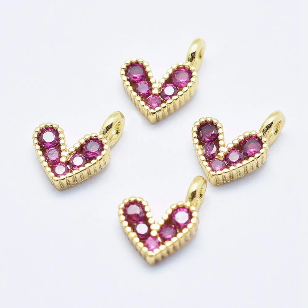 10pcs 9.5x6.5x2mm Environmental Brass Micro Pave Cubic Zirconia Charms, Long-Lasting Plated, Heart, HotPink, RealGold Plated
10pcs 9.5x6.5x2mm Environmental Brass Micro Pave Cubic Zirconia Charms, Long-Lasting Plated, Heart, HotPink, RealGold Plated