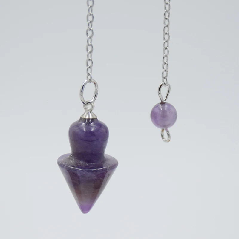 Silver Plated Natural Purple Crystal Amethysts Geometry Pyramid Gyro Chain Dowsing Pendulum for Divination Pendant Reiki Amulet
Silver Plated Natural Purple Crystal Amethysts Geometry Pyramid Gyro Chain Dowsing Pendulum for Divination Pendant Reiki Amulet