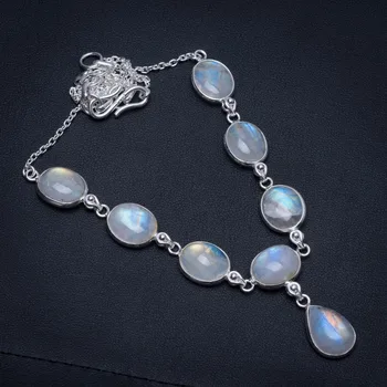Natural Rainbow Moonstone Handmade Boho 925 Sterling Silver Y-Shaped Necklace 17.25" S3381
Natural Rainbow Moonstone Handmade Boho 925 Sterling Silver Y-Shaped Necklace 17.25" S3381