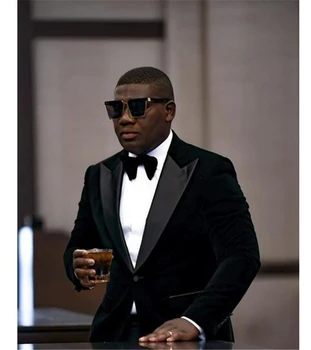 Black Velvet Peak Lapel Single Breasted Men Wedding Suits Male Slim fit 2 PCs Jacket+Pants For Wedding Groom Prom Party Tuxedos
Black Velvet Peak Lapel Single Breasted Men Wedding Suits Male Slim fit 2 PCs Jacket+Pants For Wedding Groom Prom Party Tuxedos