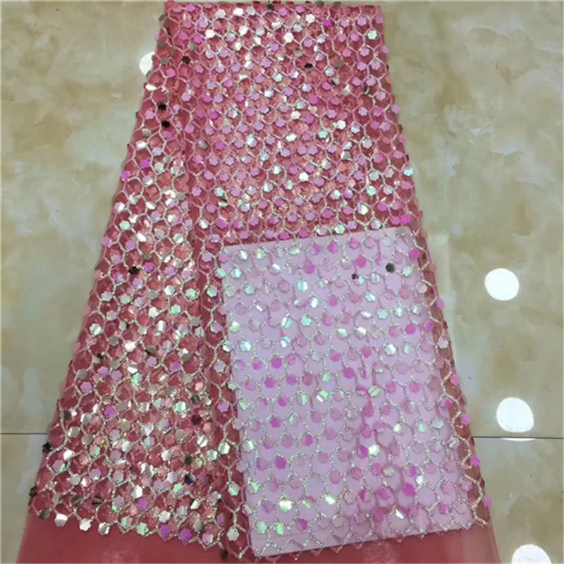 African 3D Sequins Lace Fabric 2019 High Quality Lace French Sequence Tulle Lace Nigerian Lace Fabrics For Wedding Pink Color
African 3D Sequins Lace Fabric 2019 High Quality Lace French Sequence Tulle Lace Nigerian Lace Fabrics For Wedding Pink Color