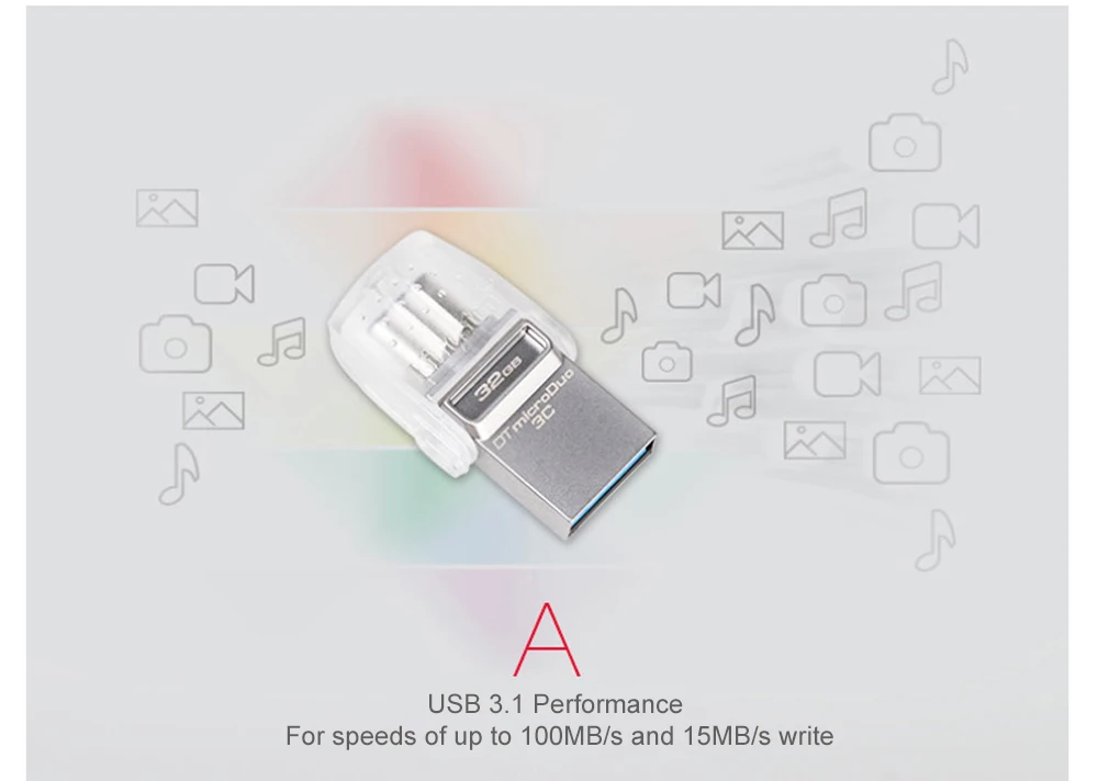 Kingston USB Flash Drive 64GB 32GB 16GB USB 3.1 Type-C Pendrive USB 3.0 Pen Drive Memory Stick for PC Phone with Type-C Port