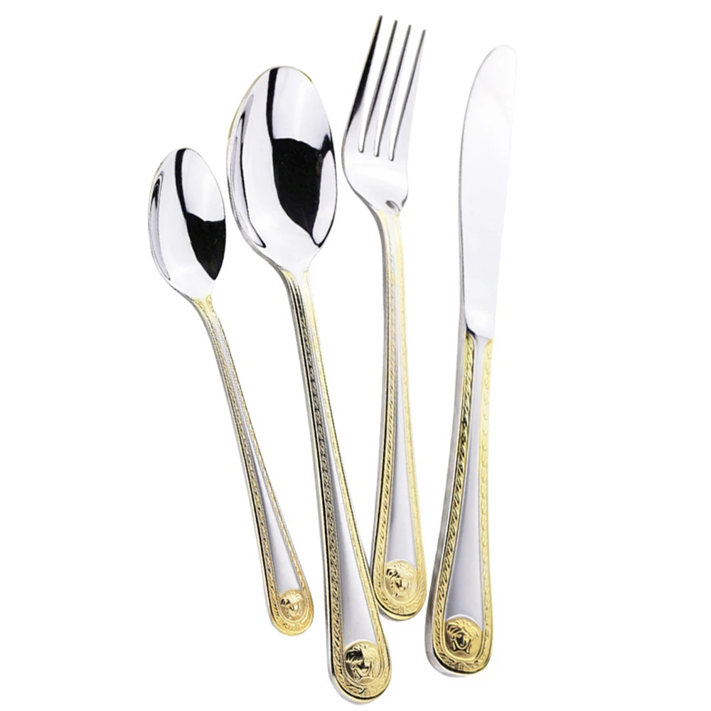 16pcs/lot Luxury Premium Fine Western Tableware Premium Gold Plated Stainless Steel Steak Knife Fork Set
16pcs/lot Luxury Premium Fine Western Tableware Premium Gold Plated Stainless Steel Steak Knife Fork Set