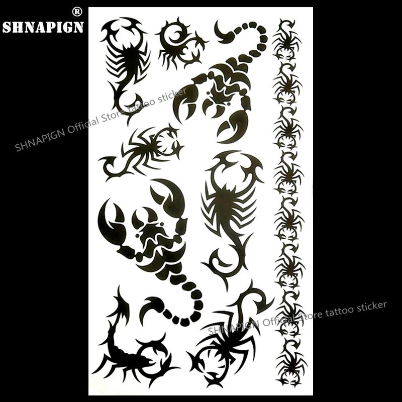 SHNAPIGN Black Scorpion Totem Temporary Tattoo Body Art Flash Tattoo Stickers 17*10cm Waterproof Fake Car Styling Wall Sticker
SHNAPIGN Black Scorpion Totem Temporary Tattoo Body Art Flash Tattoo Stickers 17*10cm Waterproof Fake Car Styling Wall Sticker