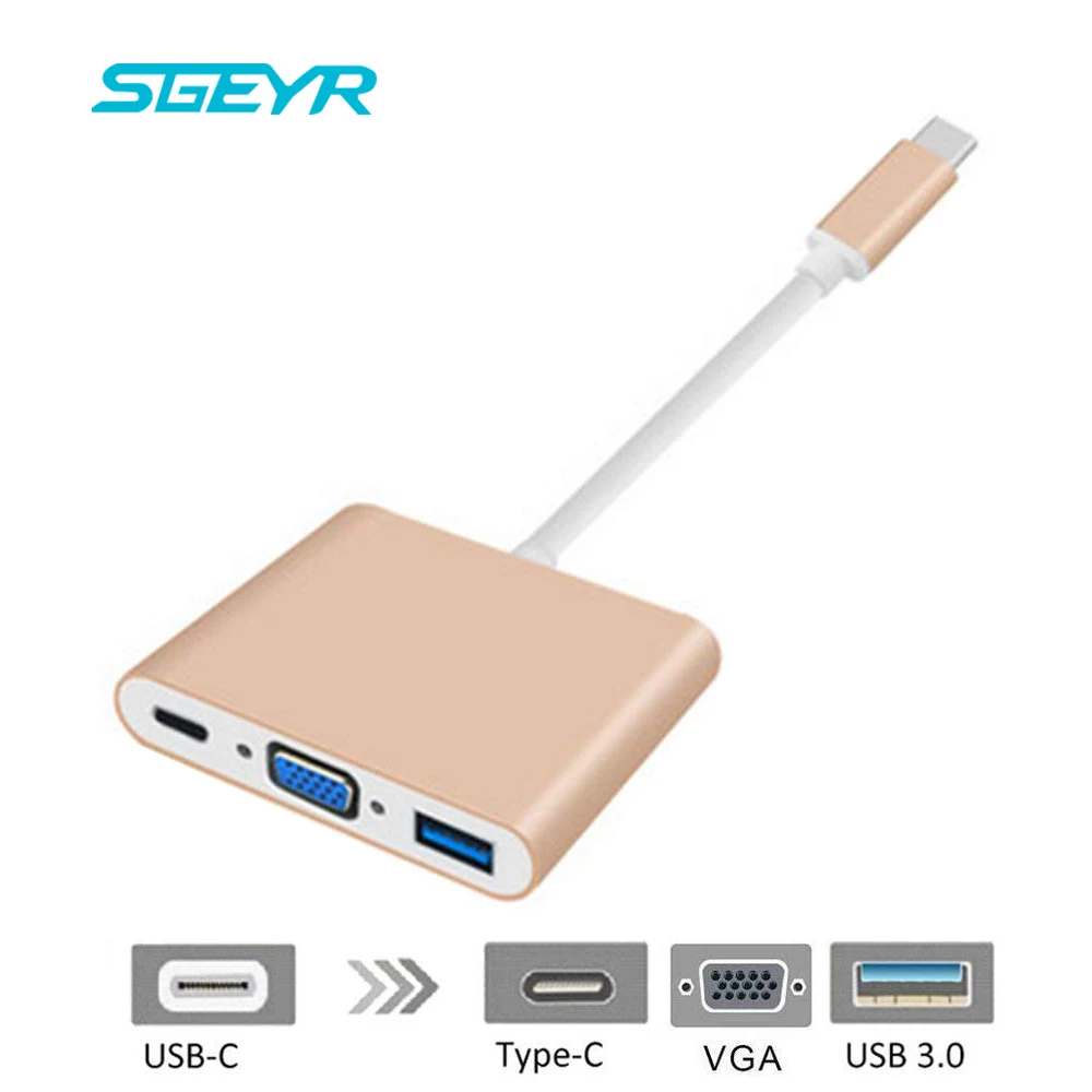 Адаптер SGEYR USB C 3 1 Переходник Type-USB 0/VGA/TypeC Женский адаптер для зарядного устройства