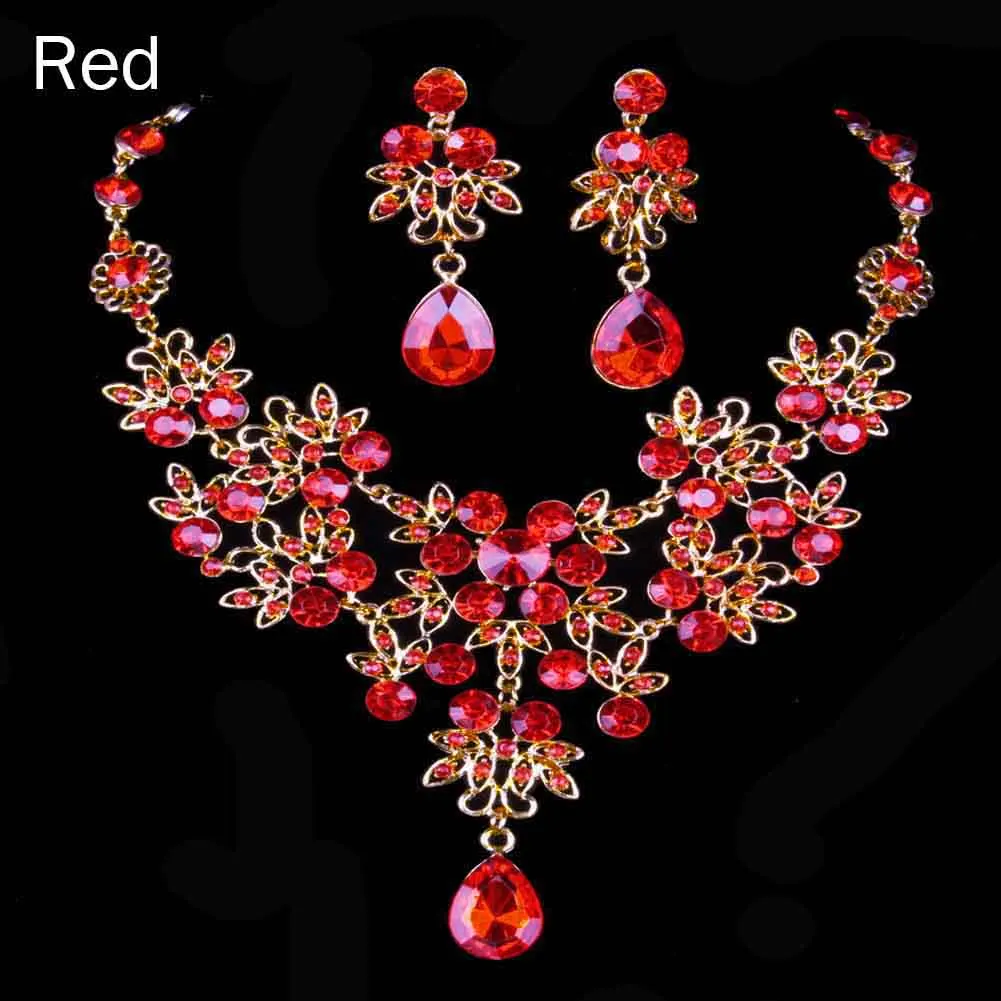 Wedding Bridal Jewelry Set Crystal Flower Water Drop Necklace + Earrings for Women Gift M8694
Wedding Bridal Jewelry Set Crystal Flower Water Drop Necklace + Earrings for Women Gift M8694