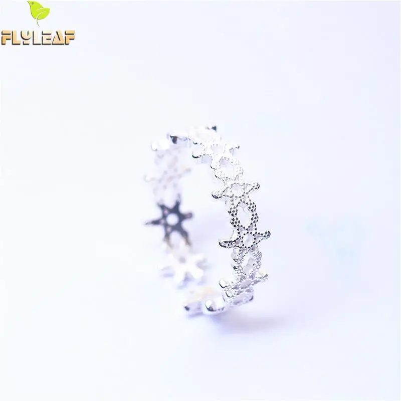 Flyleaf 100% 925 Sterling Silver Hexagram Lace Open Rings For Women Creative Lady Fashion Jewelry
Flyleaf 100% 925 Sterling Silver Hexagram Lace Open Rings For Women Creative Lady Fashion Jewelry