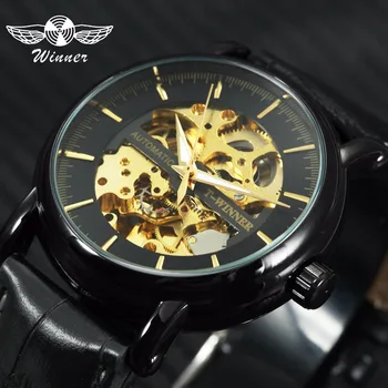 WINNER Official Fashion Casual Automatic Mechanical Watch Men Skeleton Dial Leather Strap Sports Mens Watches Top Brand Luxury
WINNER Official Fashion Casual Automatic Mechanical Watch Men Skeleton Dial Leather Strap Sports Mens Watches Top Brand Luxury