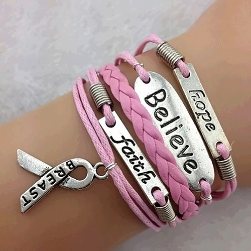 Bluelans Women Fashion Multilayer Love Faith Believe and Breast Cancer Awareness Charm Bracelet
Bluelans Women Fashion Multilayer Love Faith Believe and Breast Cancer Awareness Charm Bracelet