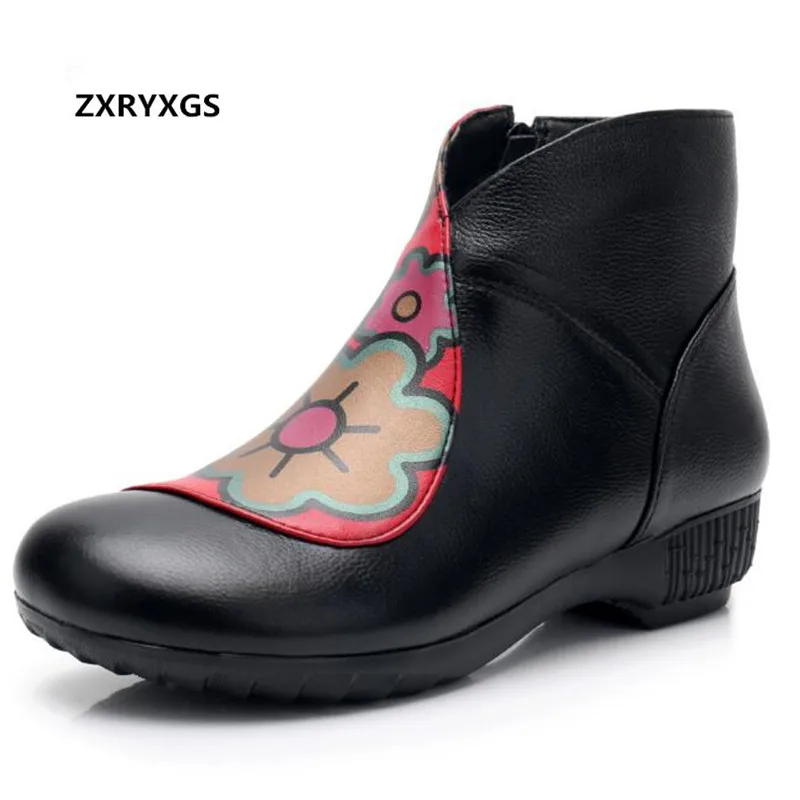ZXRYXGS Brand Boots Spell Color Plus Size Women Boots Plus Velvet Warm Comfort Snow Boots 2018 New Printing Real Leather Boots
ZXRYXGS Brand Boots Spell Color Plus Size Women Boots Plus Velvet Warm Comfort Snow Boots 2018 New Printing Real Leather Boots