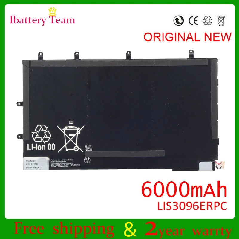 LIS3096ERPC for sony Xperia Tablet Z SGP321 1ICP3/65/100-3 6000mah 3.7V batteries
LIS3096ERPC for sony Xperia Tablet Z SGP321 1ICP3/65/100-3 6000mah 3.7V batteries
