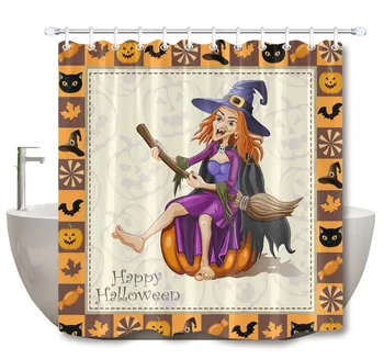 LB Witch on Pumpkin Halloween Frame Extra Long Shower Curtains Bathroom Curtain with Mat Set Waterproof Fabric For Bathtub Decor
LB Witch on Pumpkin Halloween Frame Extra Long Shower Curtains Bathroom Curtain with Mat Set Waterproof Fabric For Bathtub Decor