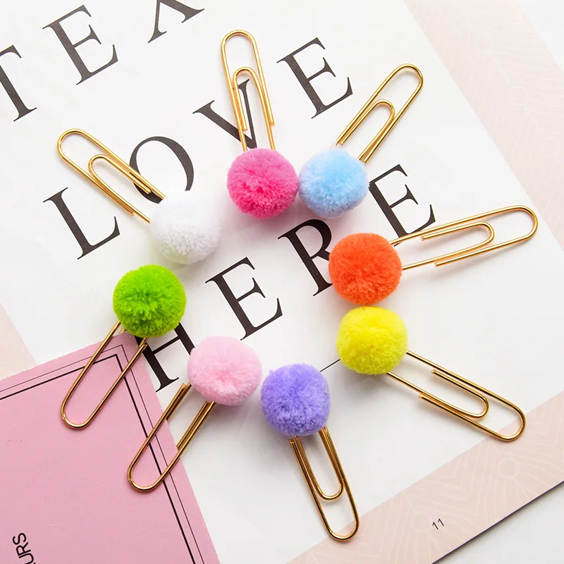 8 pcs/lot Colored Hair Ball Paper Clip Bookmark Promotional Gift Stationery School Office Supplies Escolar Papelaria
8 pcs/lot Colored Hair Ball Paper Clip Bookmark Promotional Gift Stationery School Office Supplies Escolar Papelaria