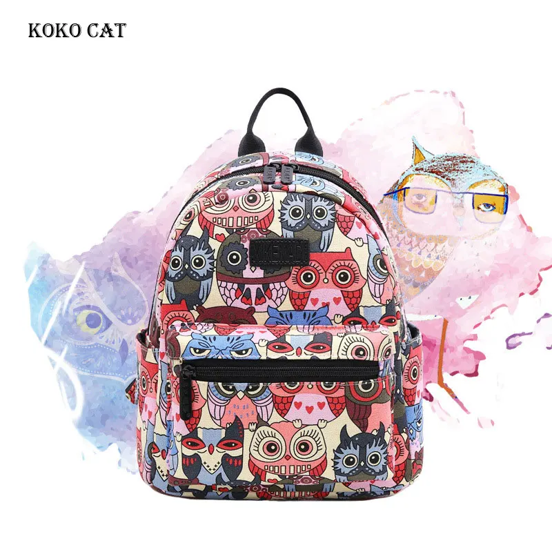 Female Korean Version Canvas Backpack Animal Owl Printing Shoolbags College Wind Mini Backpacks Ladies Multifunction Travel Bags
Female Korean Version Canvas Backpack Animal Owl Printing Shoolbags College Wind Mini Backpacks Ladies Multifunction Travel Bags