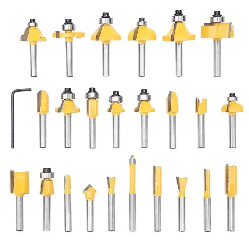 24pcs/Set Multi-types Tungsten Carbide Router Bits Kit Milling Cutter Woodworking Tool Woodworking Chisel Cutter Tool Set
24pcs/Set Multi-types Tungsten Carbide Router Bits Kit Milling Cutter Woodworking Tool Woodworking Chisel Cutter Tool Set