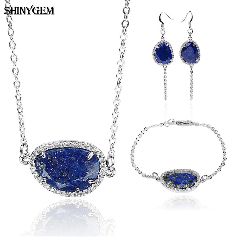 ShinyGem AA+Lapis Lazuli 3 Pieces Jewelry Sets Natural Stone Bridal Jewelry Sets For Women Fashion Gem Stone Wedding Jewelry Set
ShinyGem AA+Lapis Lazuli 3 Pieces Jewelry Sets Natural Stone Bridal Jewelry Sets For Women Fashion Gem Stone Wedding Jewelry Set
