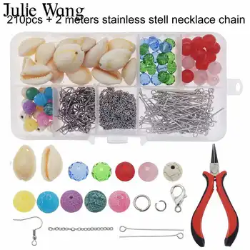 Julie Wang 1 Box Natural Shell Stone Beads Hook Jump Rings Chain Pliers Drop Earring Making Jewelry Accessory Set
Julie Wang 1 Box Natural Shell Stone Beads Hook Jump Rings Chain Pliers Drop Earring Making Jewelry Accessory Set