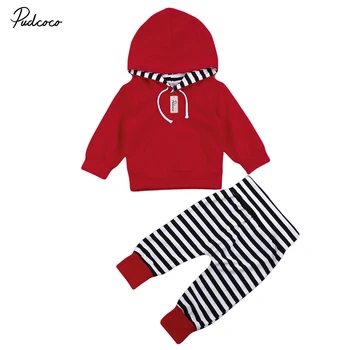 US STOCK Newborn Toddler Baby boy girl outfit long sleeve Hooded red sweatshirt Long striped Pants autumn Outfit Clothes Set
US STOCK Newborn Toddler Baby boy girl outfit long sleeve Hooded red sweatshirt Long striped Pants autumn Outfit Clothes Set
