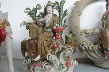 Pottery WuCai porcelain Bamboo lotus flower Bodhisattva Kwan-Yin GuanYin Statue
Pottery WuCai porcelain Bamboo lotus flower Bodhisattva Kwan-Yin GuanYin Statue