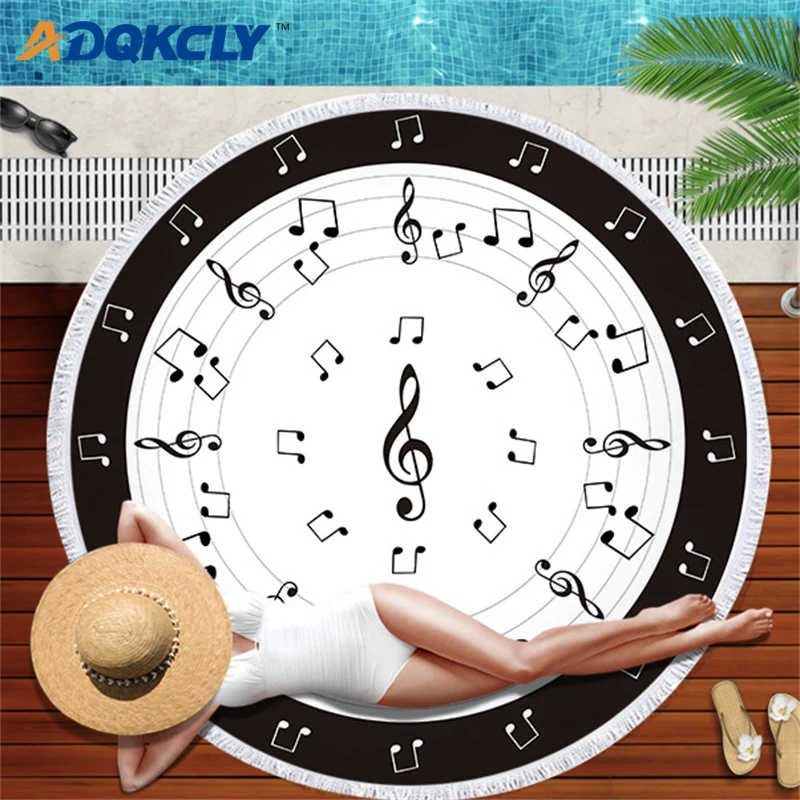 ADQKCLY Music Note Large Round Beach Towel Microfiber Polyester 150*150cm Bath Towel Adults Bath Toalla Picnic Blanket Yoga Mat
ADQKCLY Music Note Large Round Beach Towel Microfiber Polyester 150*150cm Bath Towel Adults Bath Toalla Picnic Blanket Yoga Mat