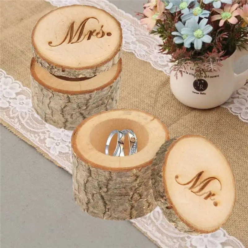 2Pcs Mr and Mrs Printed Letter Rustic Ring Box wooden Round Wedding Rings Holder Valentine's Day Gift Box
2Pcs Mr and Mrs Printed Letter Rustic Ring Box wooden Round Wedding Rings Holder Valentine's Day Gift Box