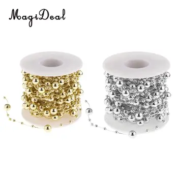 MagiDeal 10m Metallic Pearls Beads String Strand Garland Wire Chain Strands Spool Roll Wedding Birthday Christmas DIY Craft
MagiDeal 10m Metallic Pearls Beads String Strand Garland Wire Chain Strands Spool Roll Wedding Birthday Christmas DIY Craft