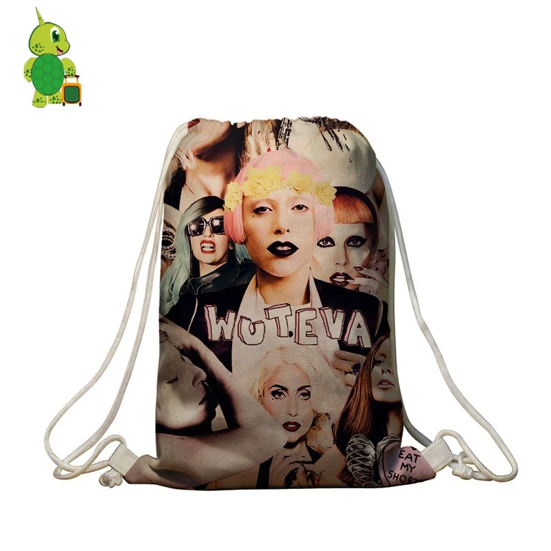Famous Rock Star Lady Gaga Overlay Printing Drawstring Bag Fashion Boys Girls School Bags Women Men Softback Travel Rucksack
Famous Rock Star Lady Gaga Overlay Printing Drawstring Bag Fashion Boys Girls School Bags Women Men Softback Travel Rucksack