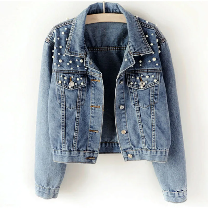 Plus Size Pearl Beading Short Denim Jackets 3Xl 5Xl Women White Wash Long Sleeve Vintage Casual Denim Coat Jacket Bomber
Plus Size Pearl Beading Short Denim Jackets 3Xl 5Xl Women White Wash Long Sleeve Vintage Casual Denim Coat Jacket Bomber