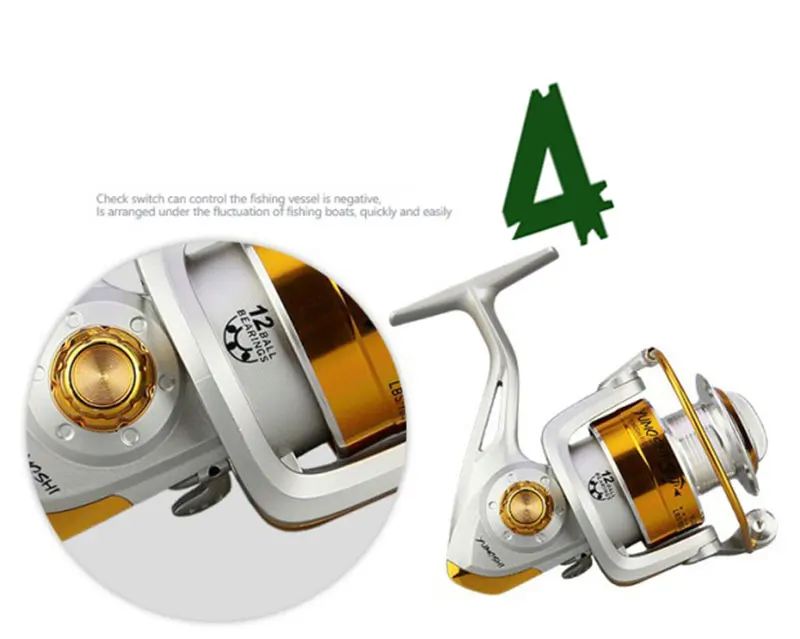 Fishing Reel Metal Spool Gear Ratio 5.5:1 Spinning Fishing Reel 12Ball –  Bargain Bait Box