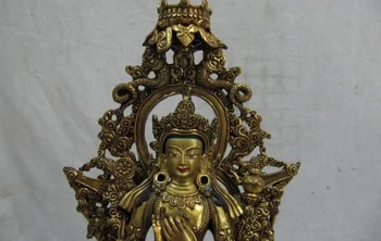 Tibet 100% Bronze 24K Gild futurity Maitreya Bodhisattva Kwan-Yin GuanYin Buddha
Tibet 100% Bronze 24K Gild futurity Maitreya Bodhisattva Kwan-Yin GuanYin Buddha