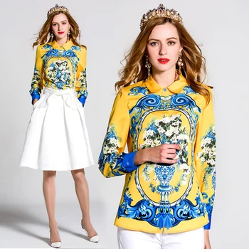 Plus size Women's Turn down Collar Long Sleeve Summer Casual Blouse Fashion Tops High Quality Printed Shirt
Plus size Women's Turn down Collar Long Sleeve Summer Casual Blouse Fashion Tops High Quality Printed Shirt