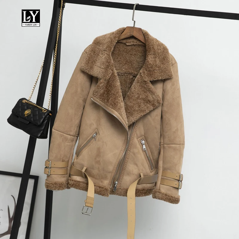 Ly Varey Lin Women Suede Jacket Coats Faux Lamb Wool Fur Collar Leather Jacket Warm Winter Female Black Casual Thick Outerwear
Ly Varey Lin Women Suede Jacket Coats Faux Lamb Wool Fur Collar Leather Jacket Warm Winter Female Black Casual Thick Outerwear