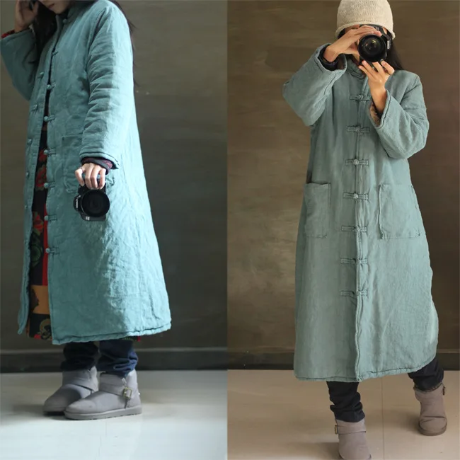2015 Winter Chinese Style Stand Collar Maxi Parkas Overcoat Vintage Single Breasted Long Warm Thicken Cotton Padded Parka Coat
2015 Winter Chinese Style Stand Collar Maxi Parkas Overcoat Vintage Single Breasted Long Warm Thicken Cotton Padded Parka Coat