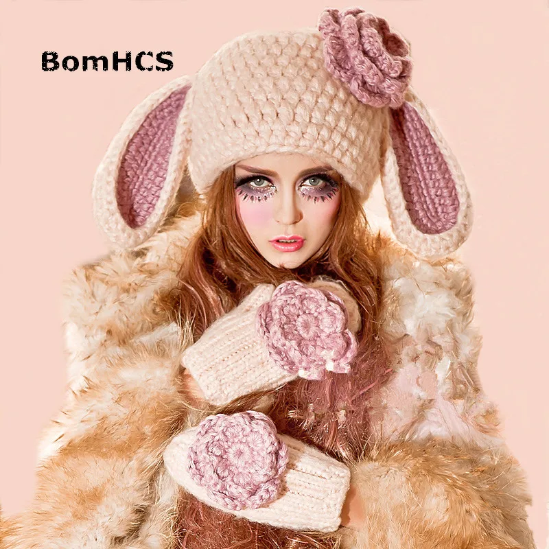 BomHCS Beanie Gloves Lovely Women Girl Rabbit Ears Hat with Big Flowers Winter Warm Knit Handmade Caps
BomHCS Beanie Gloves Lovely Women Girl Rabbit Ears Hat with Big Flowers Winter Warm Knit Handmade Caps