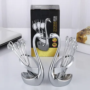 Creative Stainless Steel Tableware Swan Seat Knife, Fork, Spoon Set Swan Seat Tableware Set Dinnerware Set
Creative Stainless Steel Tableware Swan Seat Knife, Fork, Spoon Set Swan Seat Tableware Set Dinnerware Set