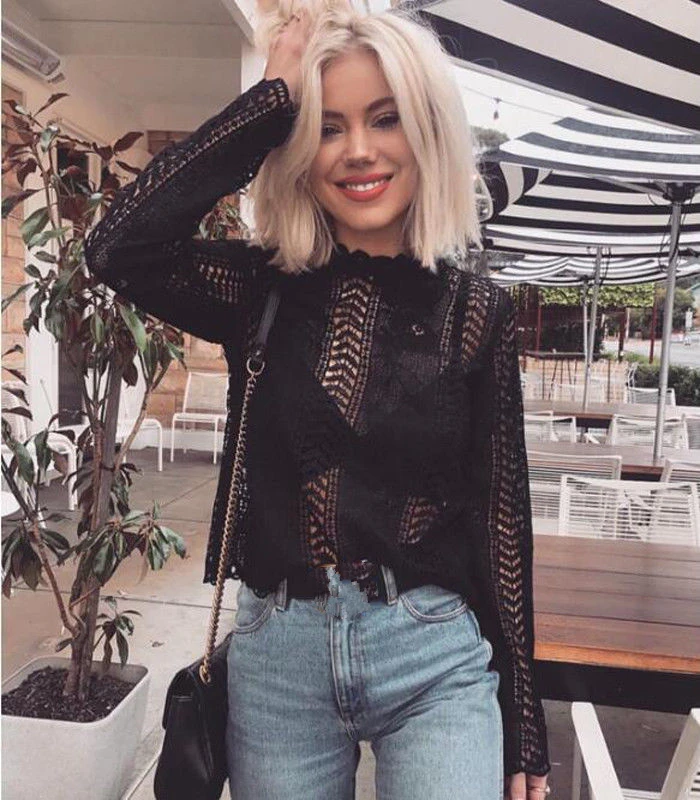 2019 Summer Women's Ladies Long Sleeve Tops Shirt Casual Lace Blouse Loose Clothes Fashion Appliques Floral Lace Clothing
2019 Summer Women's Ladies Long Sleeve Tops Shirt Casual Lace Blouse Loose Clothes Fashion Appliques Floral Lace Clothing