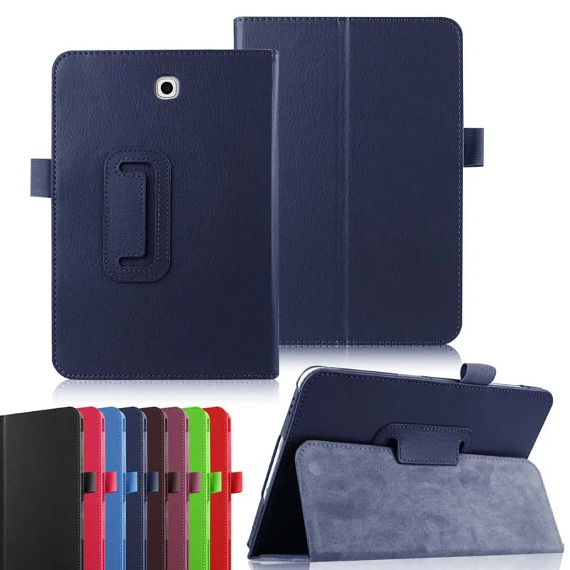 

2-Folder Litchi Flip Stand Leather Skin Pouch Case Funda Cover For Samsung Galaxy Tab S2 8.0 SM-T710 SM-T715 T710 T715 T713 T719