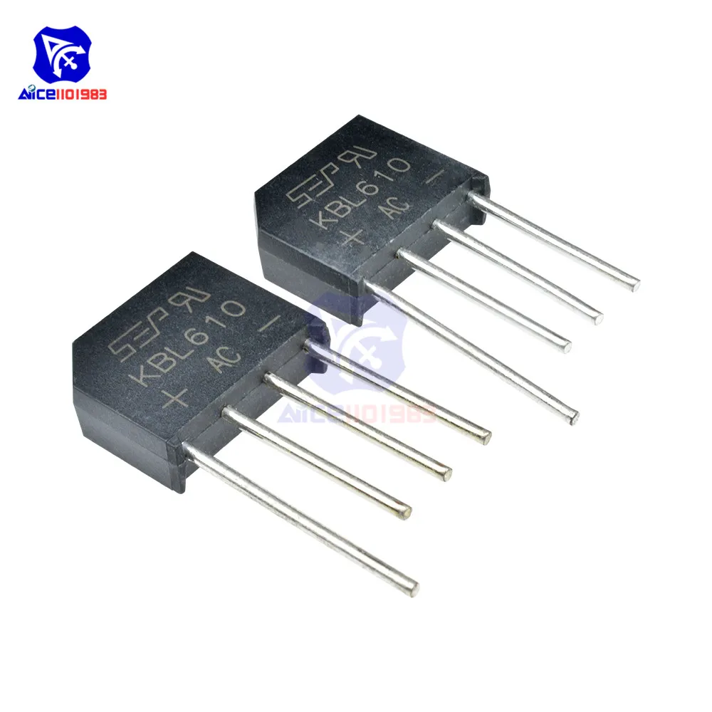 10PCS/Lot Bridge Rectifier Diode KBL610 SIP-4 6A 1000V Single Phase Bridge Rectifier Original Integrated Circuit
10PCS/Lot Bridge Rectifier Diode KBL610 SIP-4 6A 1000V Single Phase Bridge Rectifier Original Integrated Circuit