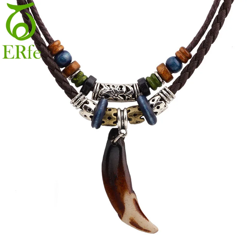 ER Male Punk Vintage Boho Necklace Ethnic Viking Wolf Fang Necklase Men Women Rock Multilayer Leather Necklaces LN001
ER Male Punk Vintage Boho Necklace Ethnic Viking Wolf Fang Necklase Men Women Rock Multilayer Leather Necklaces LN001