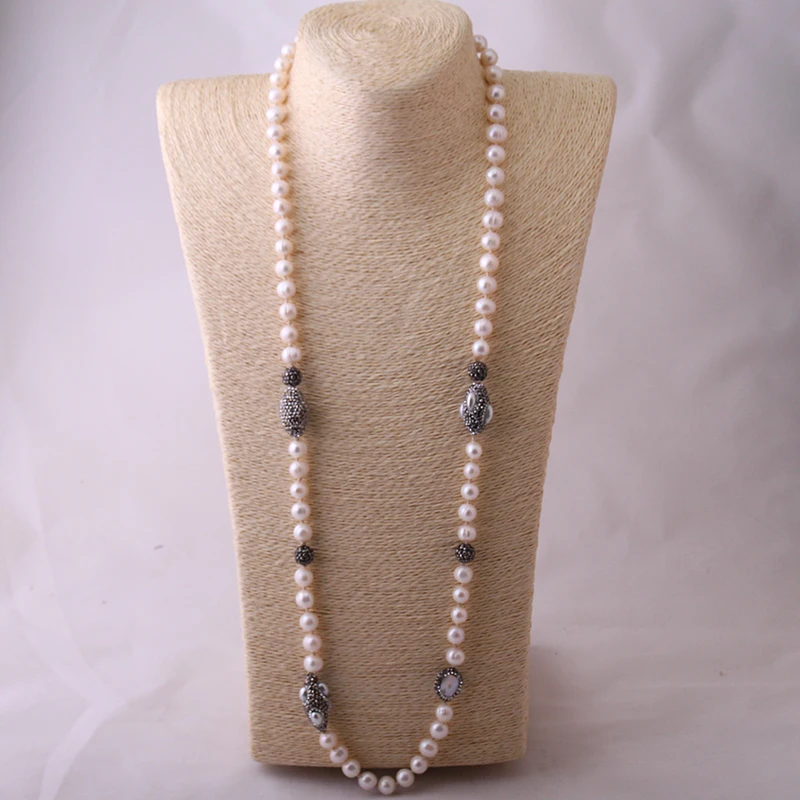 Fashion Bohemian Jewelry Pearl Beads Knotted Halsband Paved Freshwater Pearl Necklace For Women Jewelres GIFT
Fashion Bohemian Jewelry Pearl Beads Knotted Halsband Paved Freshwater Pearl Necklace For Women Jewelres GIFT