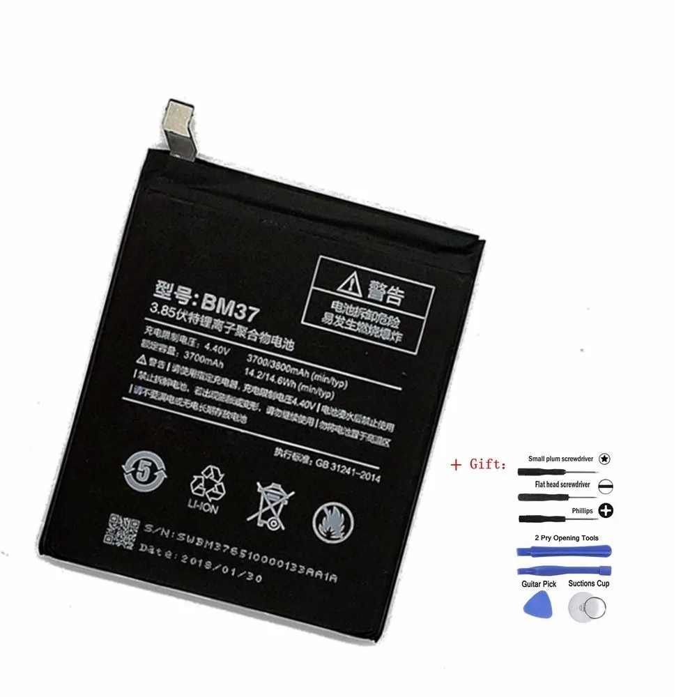 Suqy BM37 Battery For Xiaomi Mi 5S plus BM 37 3700mAh Mobile Phone Rechargeable Bateria Accumulator With Free Tool Kit 0 Cycle
Suqy BM37 Battery For Xiaomi Mi 5S plus BM 37 3700mAh Mobile Phone Rechargeable Bateria Accumulator With Free Tool Kit 0 Cycle