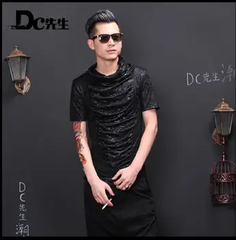 Hot ! Summer Korean Men New Slim T-shirt Tide Personality Nightclub Male Floral Piles Collar Short Sleeve Shirts Singer Costumes
Hot ! Summer Korean Men New Slim T-shirt Tide Personality Nightclub Male Floral Piles Collar Short Sleeve Shirts Singer Costumes