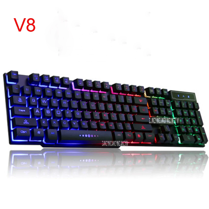 V8 Keyboards Backlight Game Computer Desktop Home Luminous Machine Touch Notebook External USB Wired Keyboard 104 keys 442*135mm
V8 Keyboards Backlight Game Computer Desktop Home Luminous Machine Touch Notebook External USB Wired Keyboard 104 keys 442*135mm