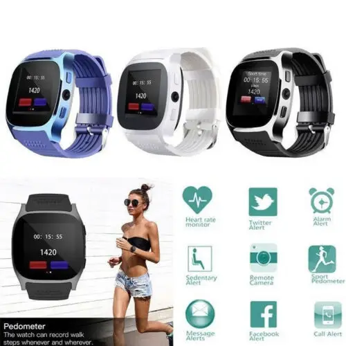 Waterproof Sports Smart Watch Fitness Tracker Heart Rate Monitor Bluetooth for iOS Android Sim Card Camera Tracker Watch
Waterproof Sports Smart Watch Fitness Tracker Heart Rate Monitor Bluetooth for iOS Android Sim Card Camera Tracker Watch
