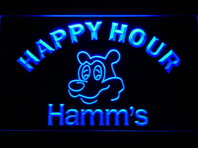 Светодиодный неоновый светильник Hamm's Beer Happy Hour Bar с переключателем ВКЛ./ВЫКЛ. 20 +